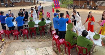 Đám cưới giữa mùa dịch, công an lập chốt ngay cạnh rạp