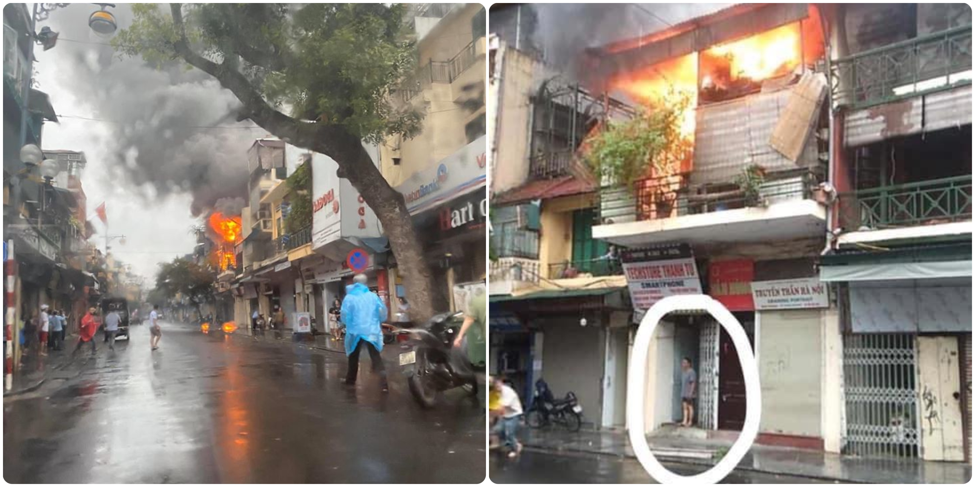 Cháy nhà trên phố Hàng Ngang - Hà Nội
