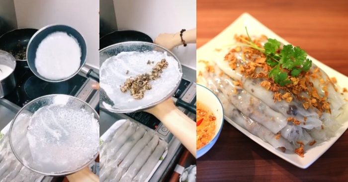 Cách làm bánh cuốn bằng chảo chống dính đơn giản mà lại ngon