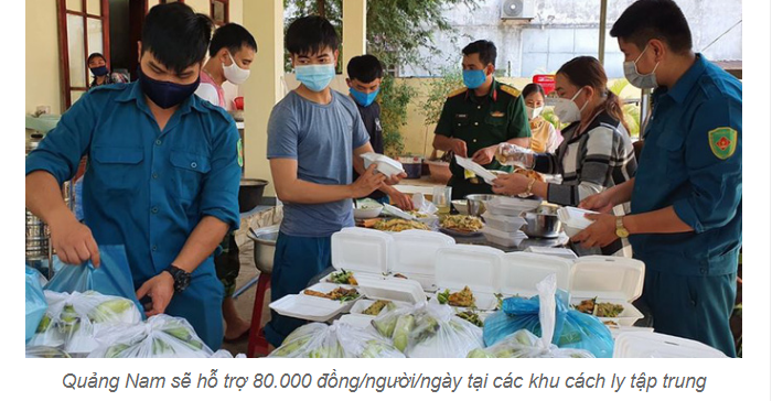 Quảng Nam sẽ hỗ trợ 80.000 đồng/người/ngày tại các khu cách ly tập trung