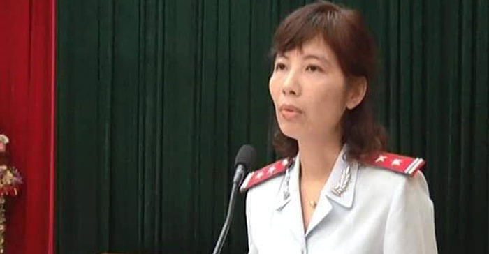 Bà Nguyễn Thị Kim Anh, Phó trưởng phòng Phòng chống tham nhũng - Trưởng đoàn thanh tra bộ Xây dựng tại Vĩnh Phúc.