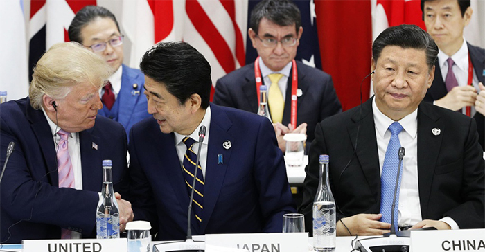 Tổng thống Mỹ Donald Trump, Thủ tướng Nhật Shinzo Abe và Chủ tịch Trung Quốc Tập Cận Bình