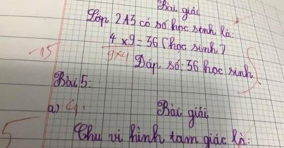 Học sinh giải ‘4 x 9 = 36’, giáo viên gạch sai và sửa lại ‘9 x 4’