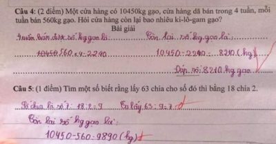 Bài toán bán gạo học sinh làm đúng, cô sửa thành sai?