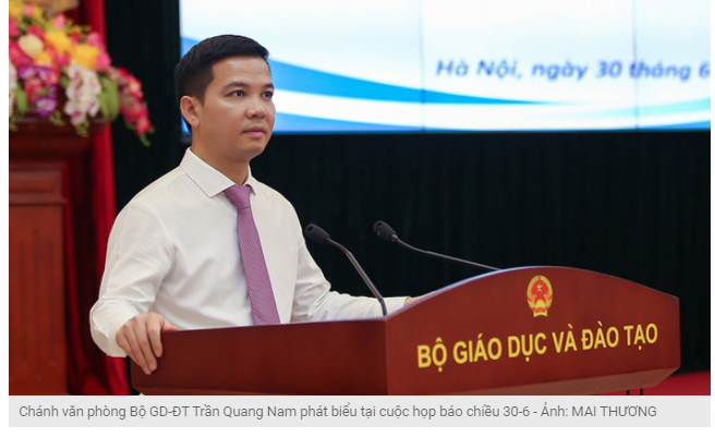 Chánh văn phòng Bộ GD-ĐT Trần Quang Nam 