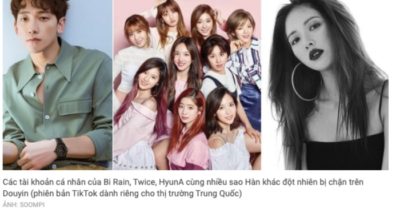 Tài khoản TikTok Bi Rain và nhiều sao Hàn bị chặn ở Trung Quốc