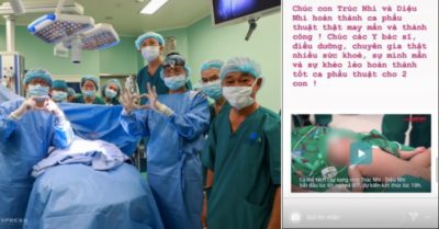 Sao Việt gửi lời chúc cho ekip thực hiện ca tách 2 bé song sinh dính liền