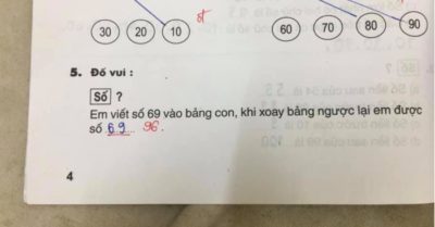 Học sinh giải ‘số 69 xoay ngược lại được 69’, cô chữa thành 96