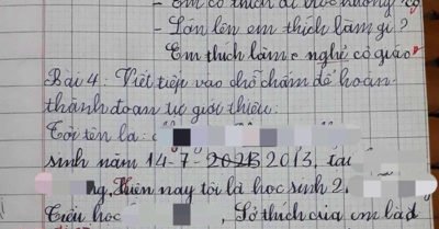 Học sinh lớp 2 viết văn giới thiệu bản thân, cô giáo gạch bài, cộng đồng mạng nói “hiểu nhầm thôi”