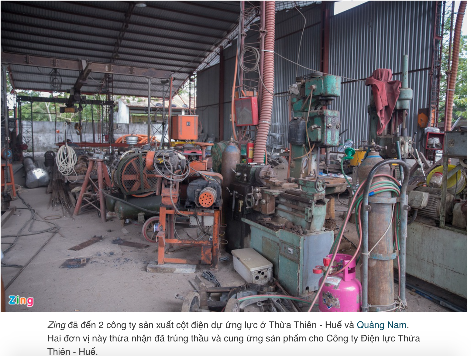 Bên trong 2 công ty sản xuất cột điện dự ứng lực ở Thừa Thiên - Huế và Quảng Nam.