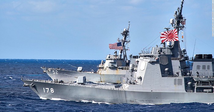 Tàu chiến Mỹ và Nhật Bản tham gia một cuộc diễn tập trên biển