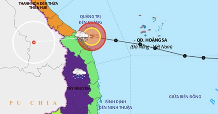 Áp thấp nhiệt đới áp sát ven biển Đà Nẵng - Quảng Ngãi