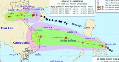 Bão số 7 suy yếu, áp thấp nhiệt đới mới tiến vào Biển Đông