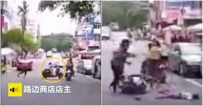 Video: Bé gái 5 tuổi lao xe máy ra đường vì mẹ quên rút chìa