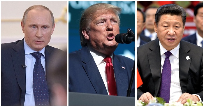 Tổng thống Nga Vladimir Putin; Tổng thống Mỹ Donald Trump; Chủ tịch Trung Quốc Tập Cận Bình