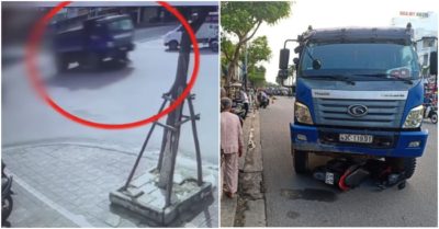 CLIP: Dừng đèn đỏ, người phụ nữ bị xe tải cán qua rồi kéo lê hàng chục mét