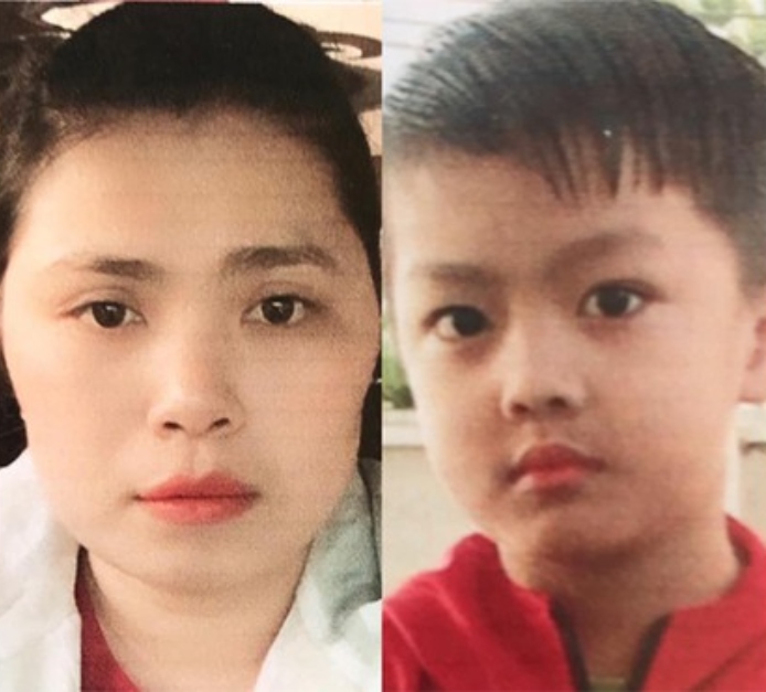 Hình ảnh chị Yến và con trai trước khi mất tích được gia đình cung cấp.