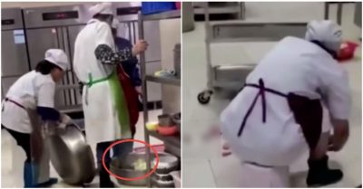 Clip nhân viên căng tin trường đại học rửa rau bằng chân