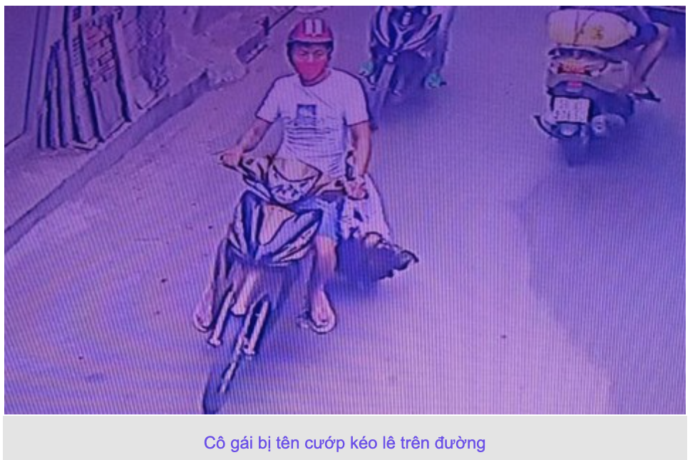 Cô gái bị tên cướp kéo lê trên đường ở Sài Gòn.