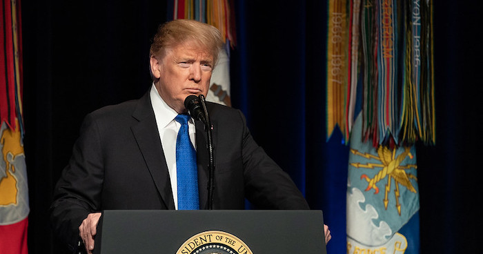 Tổng thống Mỹ Donald Trump phát biểu tại Bộ Quốc phòng ngày 17/1/2019 (ảnh: Nhà Trắng).