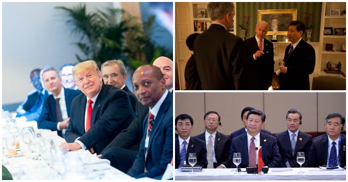 Chủ tịch Trung Quốc Tập Cận Bình hy vọng Joe Biden trúng cử tổng thống và gỡ bỏ những chính sách cứng rắn của Tổng thống Trump với Bắc Kinh (ảnh: Nhà Trắng/Điện Kremlin).