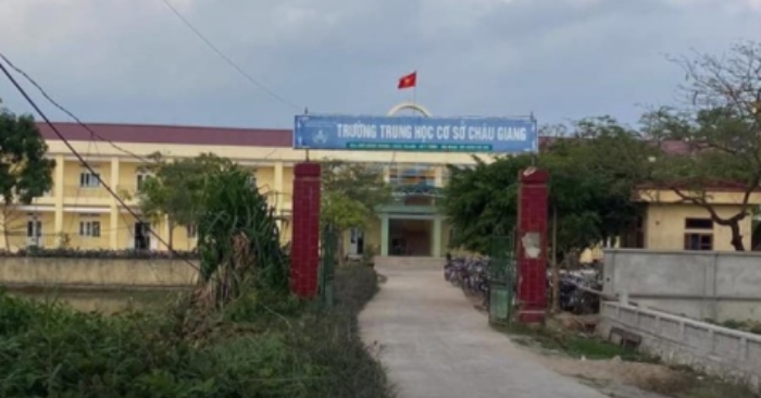Trường THCS Châu Giang, nơi nam sinh lớp 9 bất ngờ tử vong.