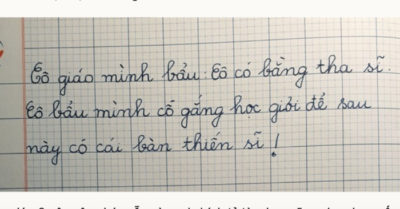 Viết văn sai chính tả tùm lum, nhưng lộ rõ năng khiếu dùng từ hài hước của cu cậu lớp 3