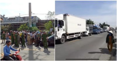 Một gia đình ở miền Tây đưa xe, ghế nhựa ra chặn quốc lộ 1, gây ách tắc nhiều giờ liền