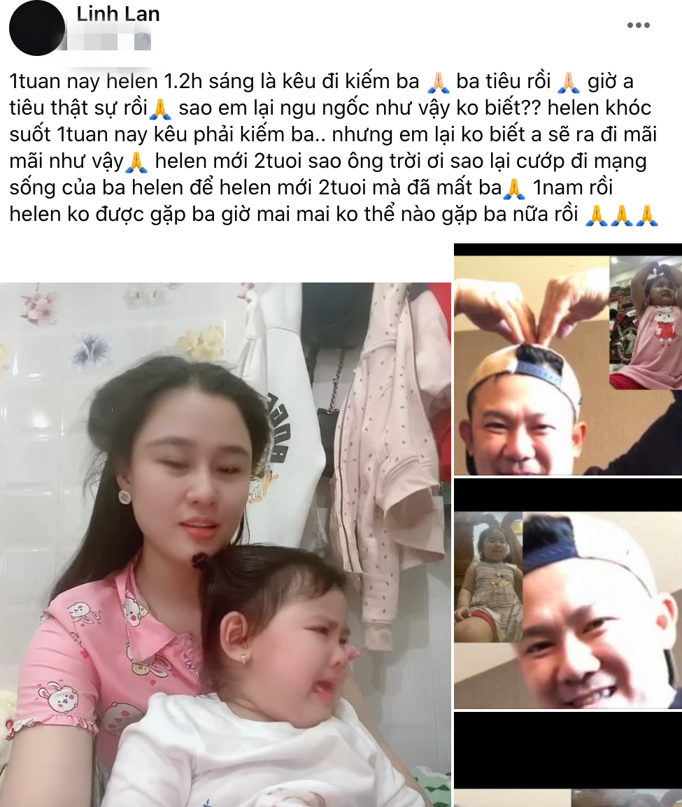 Con gái Vân Quang Long quấy khóc đòi đi tìm ba nửa đêm, vợ trẻ nghẹn ngào: 'Mẹ biết tìm ba ở đâu' Ảnh 2