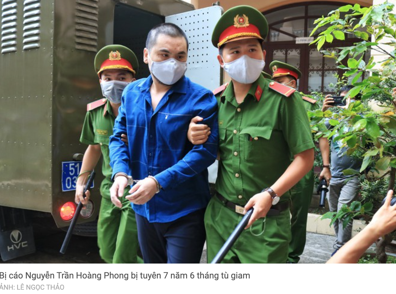 Bị cáo Nguyễn Trần Hoàng Phong bị tuyên 7 năm 6 tháng tù giam