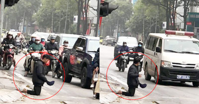 Dân mạng tranh cãi gay gắt về hình ảnh nam thanh niên quỳ gối xin tiền