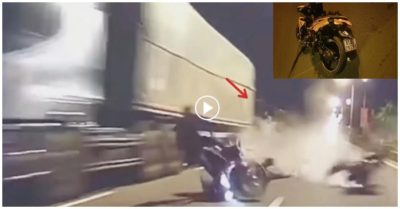 Clip: Nam thanh niên chạy xe máy tốc độ cao tông thẳng vào đuôi container