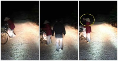 Video thấy người phụ nữ rơi đồ trong đêm vắng, tài xế tốt bụng xuống xe giúp đỡ