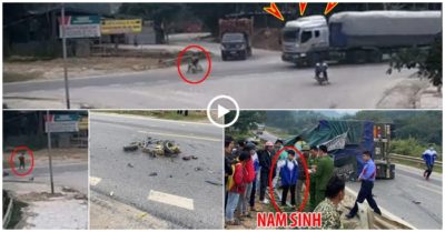 Video: Bẻ lái cứu nam sinh đi đạp điện, xe đầu kéo lật đè thiệt mạng người ngồi bên đường