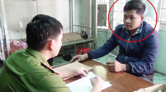 Lê Tấn Thành tại cơ quan công an.