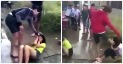 2 nữ sinh bị 2 phụ nữ lạ đánh tới tấp, không ai can ngăn
