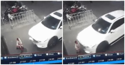 Xót thương hình ảnh bé trai 3 tuổi bị cuốn vào gầm ôtô