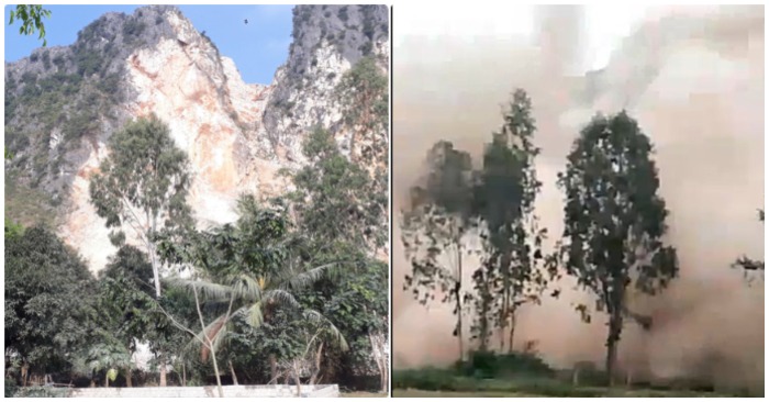Công ty Thanh Hưng khai thác đá ở gần khu dân cư gây ô nhiễm, bụi bay mù mịt.