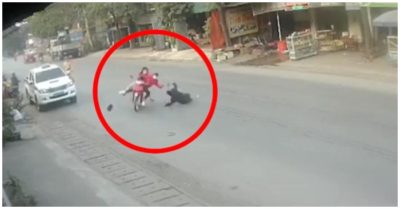 Video: Thông chốt bất thành, đôi nam nữ tông gục cảnh sát cơ động