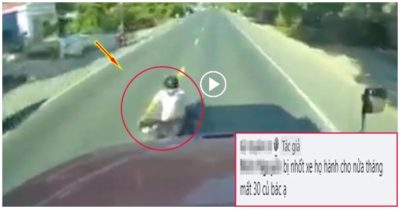 Clip: Xe máy tự lao vào đầu container, khiến bác tài giật mình chẳng kịp trở tay