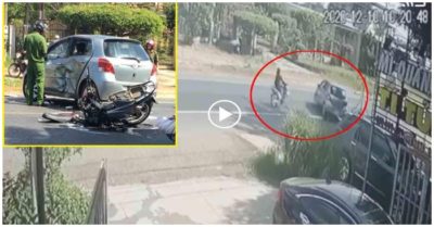 Clip: Xe máy tông vào ôtô đang quay đầu, nam thanh niên thiệt mạng