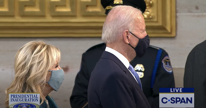 Ông Joe Biden trong ngày nhậm chức tổng thống 20/1/2021 (ảnh chụp màn hình video Youtube).