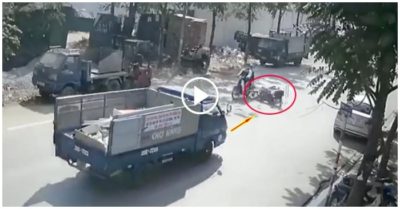 Nam thanh niên phanh gấp, trượt ngã bị xe tải chèn qua người