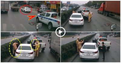 Bị CSGT truy đuổi, tài xế ôtô cố tìm cách bỏ chạy trên QL5