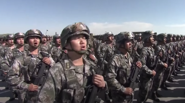 Binh lính Trung Quốc (ảnh chụp màn hình video SCMP).