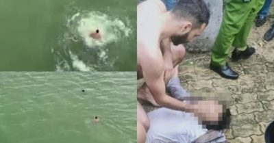 Video ‘ông Tây’ không chút phân vân, nhảy ùm xuống sông Hàn cứu người