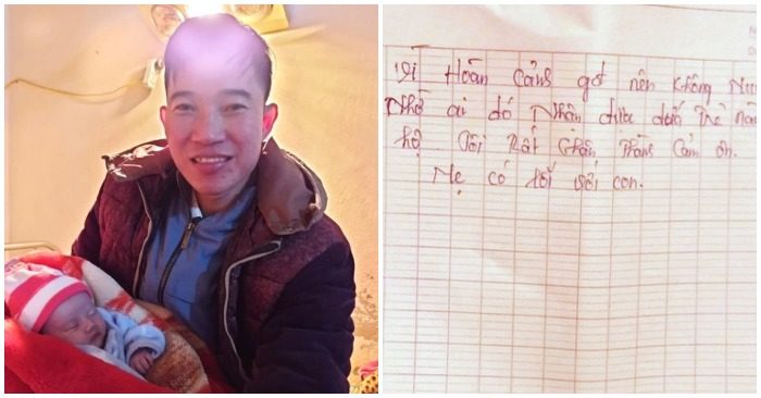 Em bé đang được Công an xã Thanh Lâm nuôi dưỡng và chăm sóc.