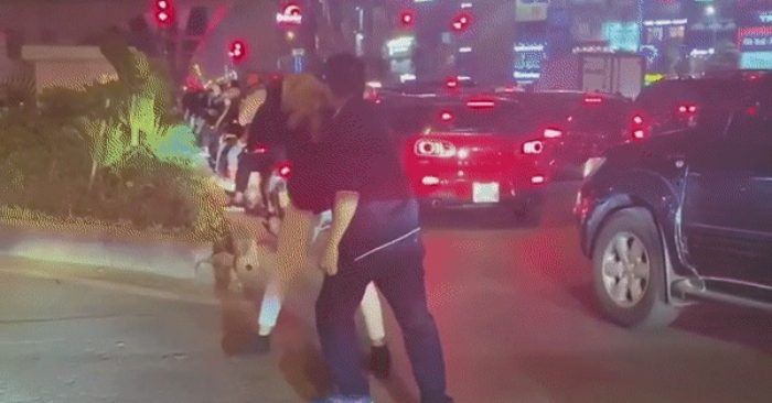 Tài xế Long ra đòn nguy hiểm khiến anh A. bị đa chấn thương.