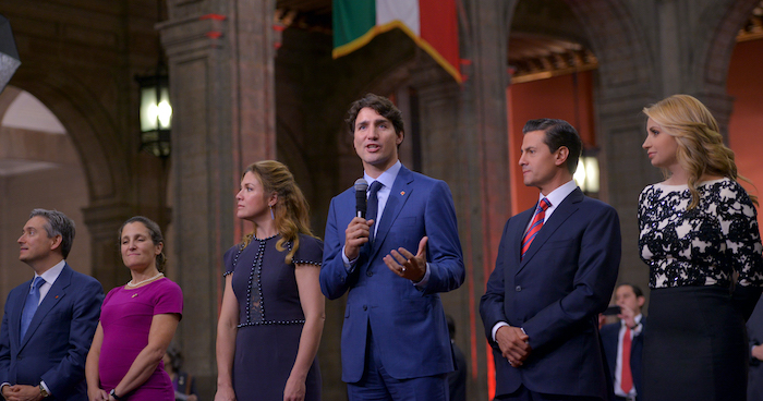 Thủ tướng Canada Justin Trudeau thăm Mexico ngày 12/10/2017 (ảnh: Chính phủ Mexico).