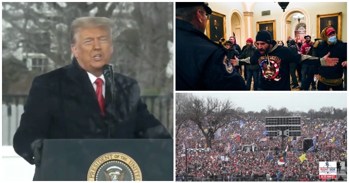 Tổng thống Trump phát biểu ngày 6/1/2021, khi hàng trăm ngàn người ủng hộ ông tụ tập bên ngoài Điện Capitol Hoa Kỳ